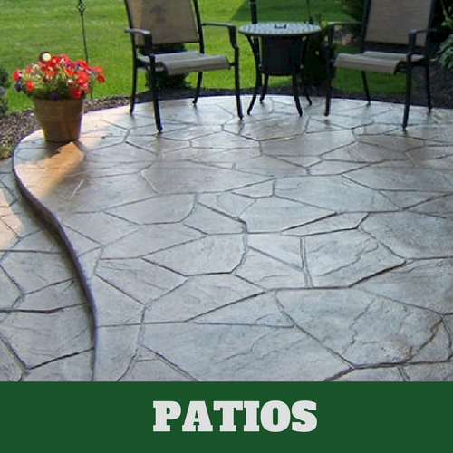 Residential patio in Elkhart, IN with a stamped finish.